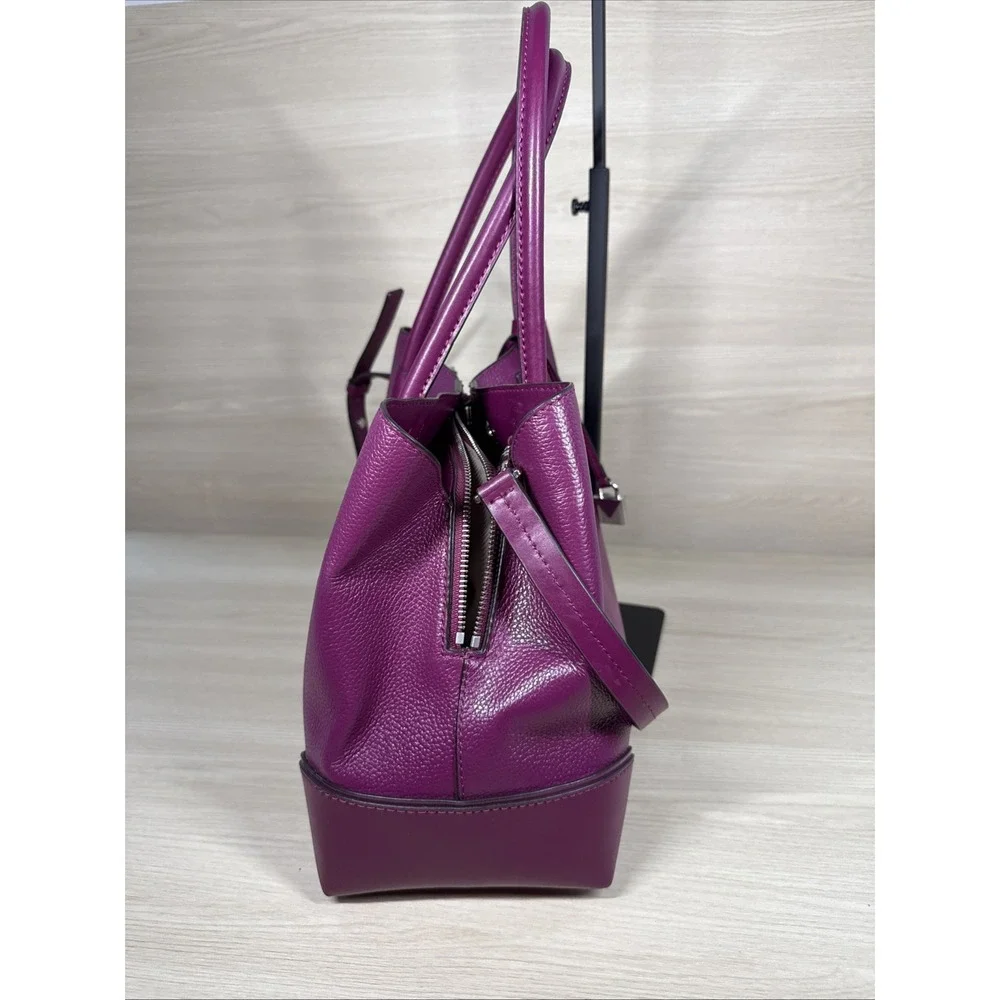 MICHAEL KORS STUDIO Mercer Purple‎ Magenta Leather Large Convertible Tote Bag